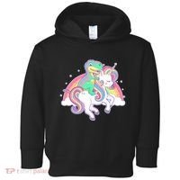 Pastel T-Rex Riding Magical Unicorn Funny Cute Toddler Hoodie thumb 0