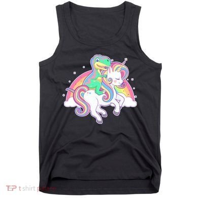 Pastel T-Rex Riding Magical Unicorn Funny Cute Tank Top