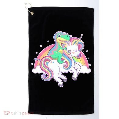 Pastel T-Rex Riding Magical Unicorn Funny Cute Golf Towel