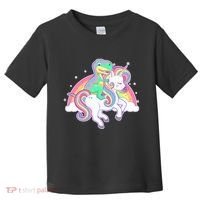 Pastel T-Rex Riding Magical Unicorn Funny Cute Toddler T-Shirt thumb 0
