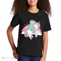 Pastel T-Rex Riding Magical Unicorn Funny Cute Kids T-Shirt thumb 2