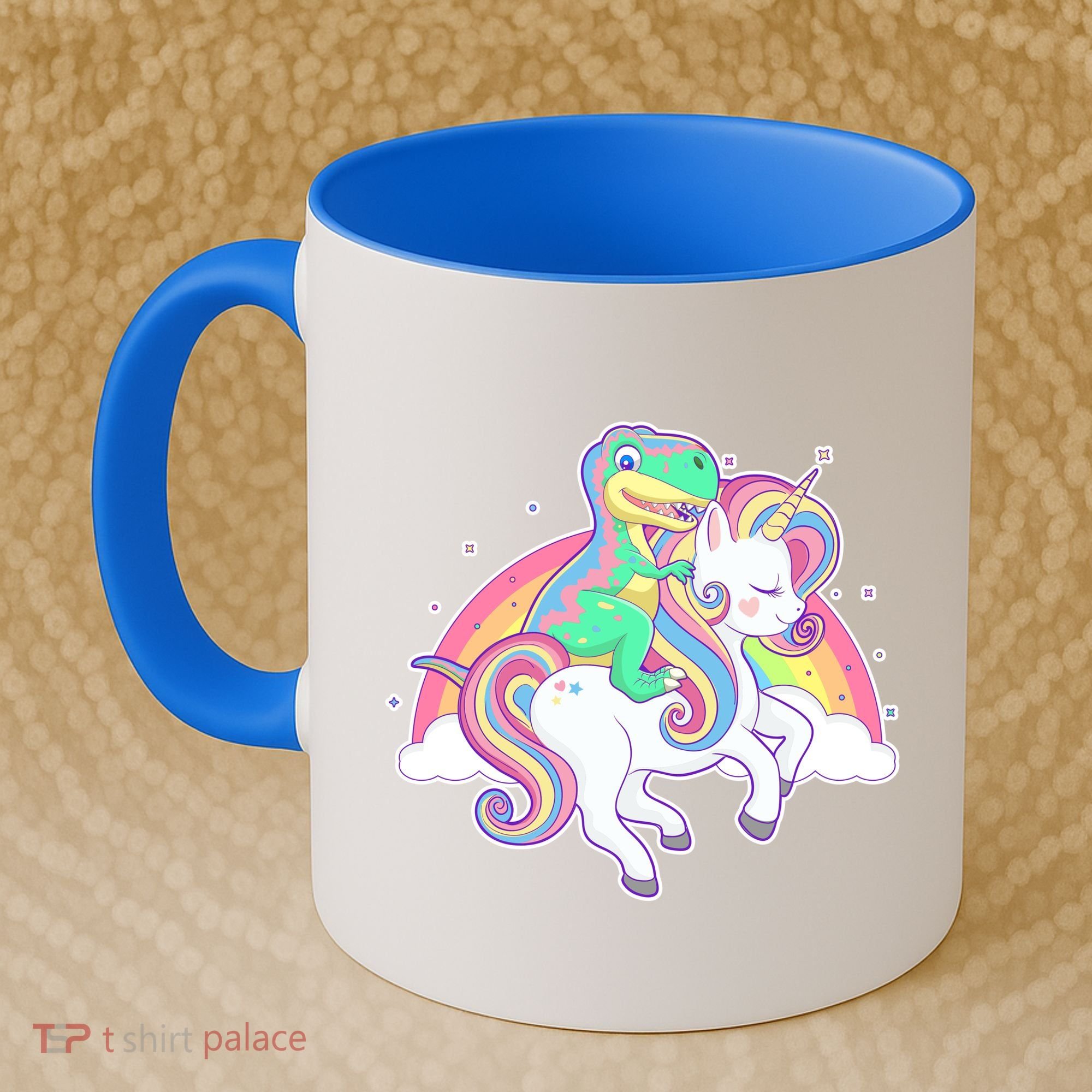 Pastel T-Rex Riding Magical Unicorn Funny Cute Coffee Mug