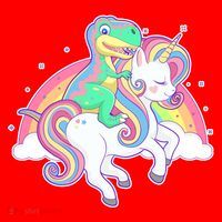 Pastel T-Rex Riding Magical Unicorn Funny Cute Santa Hat thumb 1