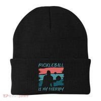 Pickleball As Therapy Funny Saying Hobby Sports Cool Gift Beanie thumb 0