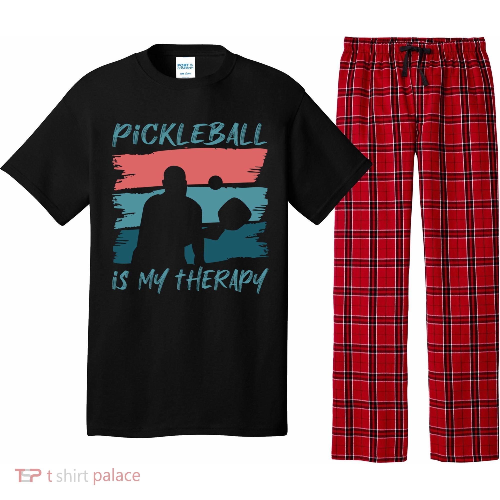 Pickleball As Therapy Funny Saying Hobby Sports Cool Gift Pajama Set