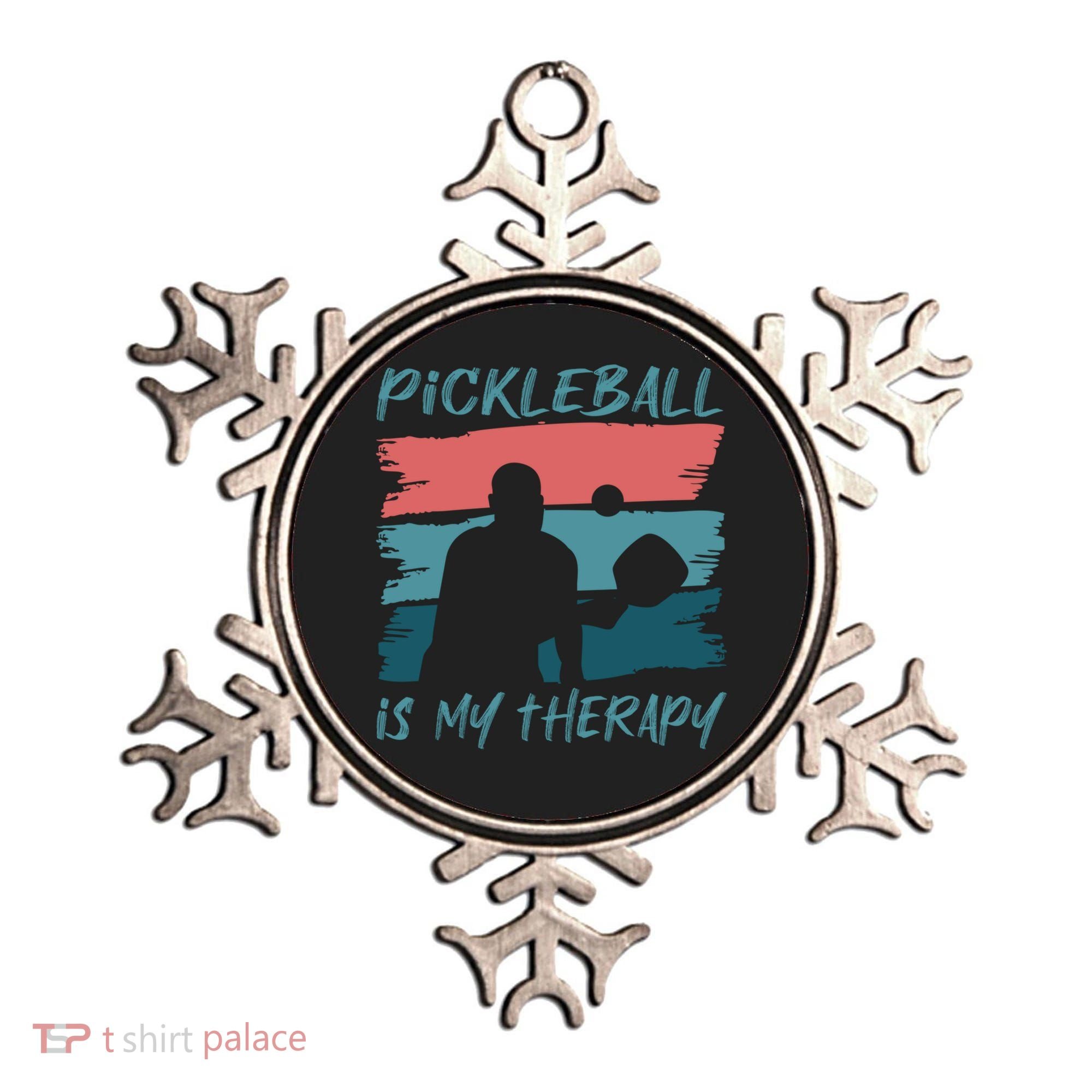 Pickleball As Therapy Funny Saying Hobby Sports Cool Gift Ornament