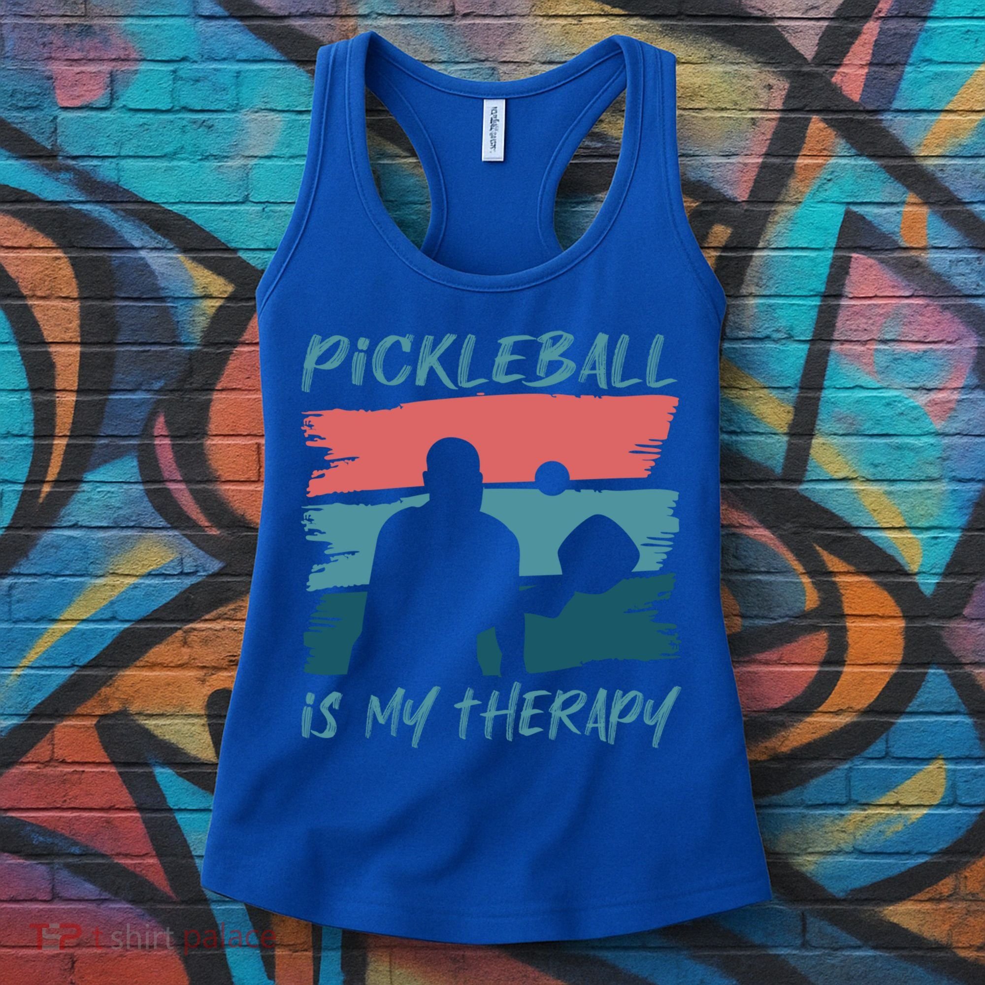 Pickleball As Therapy Funny Saying Hobby Sports Cool Gift Women's Tank Top