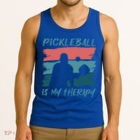 Pickleball As Therapy Funny Saying Hobby Sports Cool Gift Tank Top thumb 3