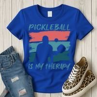 Pickleball As Therapy Funny Saying Hobby Sports Cool Gift Women's T-Shirt thumb 3