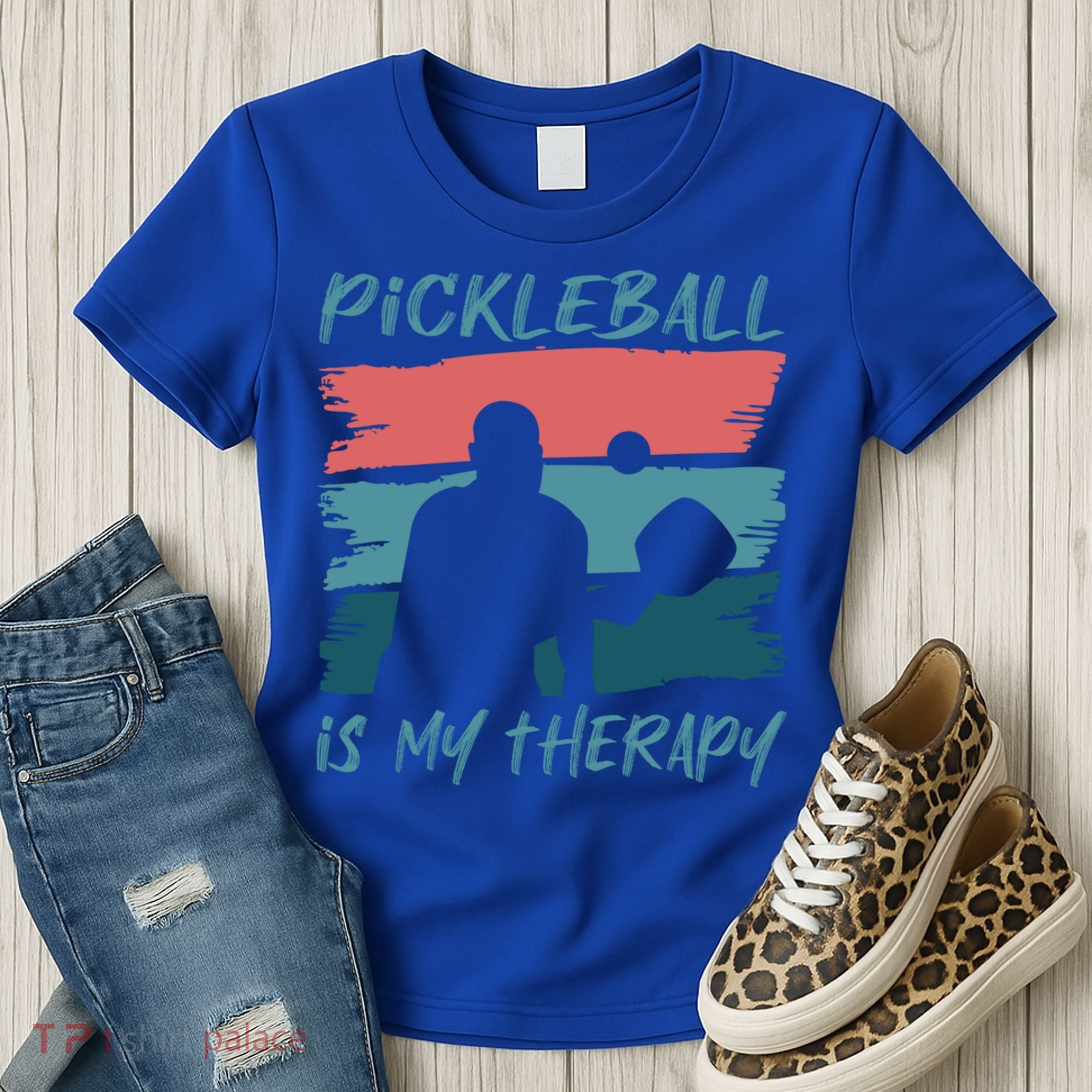 Pickleball As Therapy Funny Saying Hobby Sports Cool Gift Women's T-Shirt