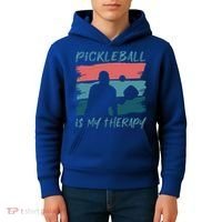 Pickleball As Therapy Funny Saying Hobby Sports Cool Gift Kids Hoodie thumb 4