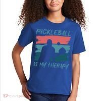 Pickleball As Therapy Funny Saying Hobby Sports Cool Gift Kids T-Shirt thumb 2
