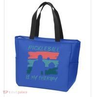Pickleball As Therapy Funny Saying Hobby Sports Cool Gift Tote Bag thumb 3