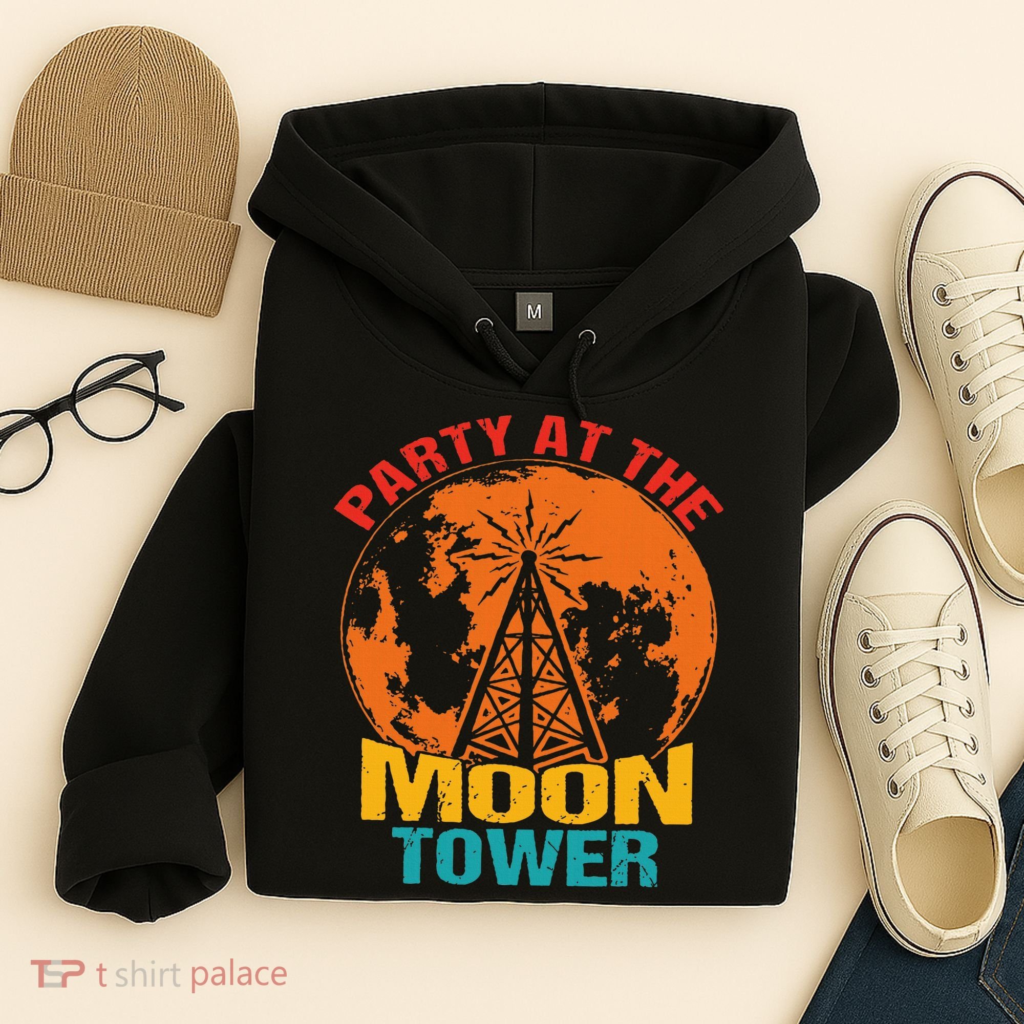 Party At The Moon Tower Hoodie