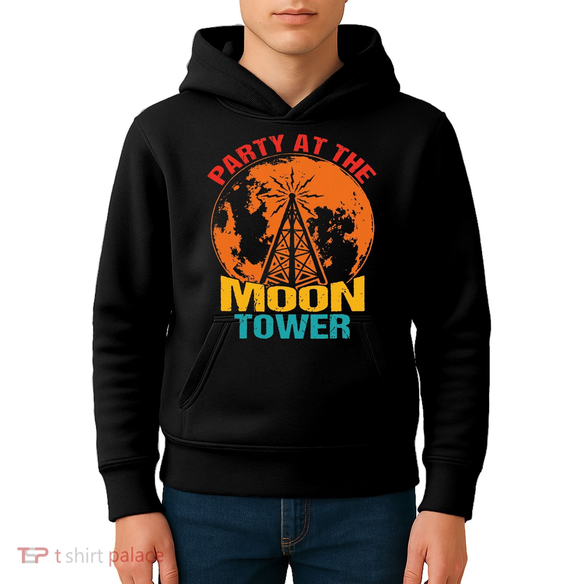 Party At The Moon Tower Kids Hoodie