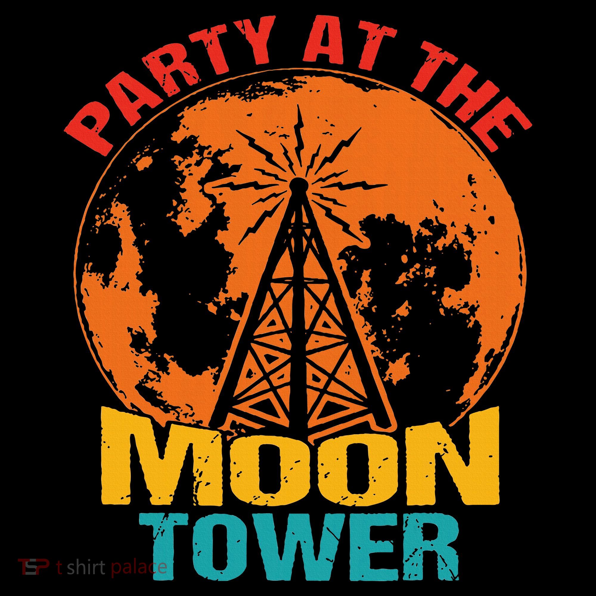Party At The Moon Tower Kids T-Shirt
