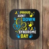 Proud Aunt T21 World Down Syndrome Awareness Day Coaster thumb 0