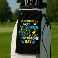 Proud Aunt T21 World Down Syndrome Awareness Day Golf Towel thumb 2