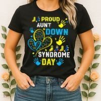 Proud Aunt T21 World Down Syndrome Awareness Day Women's T-Shirt thumb 2