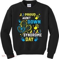 Proud Aunt T21 World Down Syndrome Awareness Day Kids Sweatshirt thumb 0