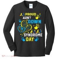 Proud Aunt T21 World Down Syndrome Awareness Day Kids Long Sleeve Shirt thumb 0