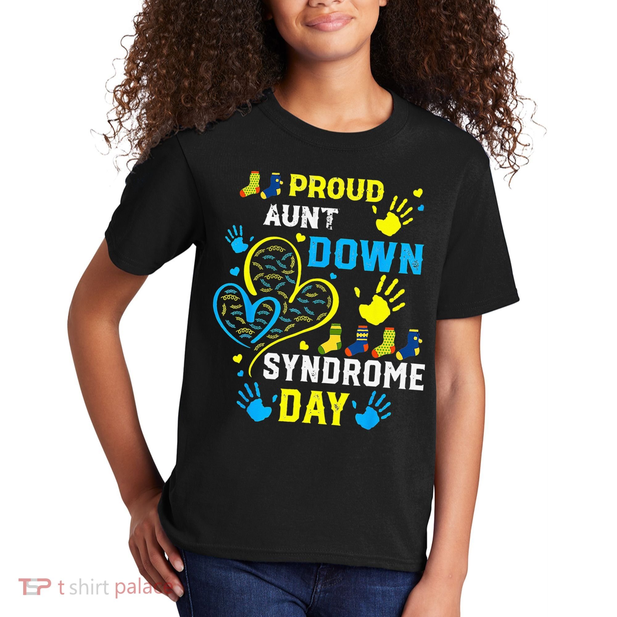 Proud Aunt T21 World Down Syndrome Awareness Day Kids T-Shirt