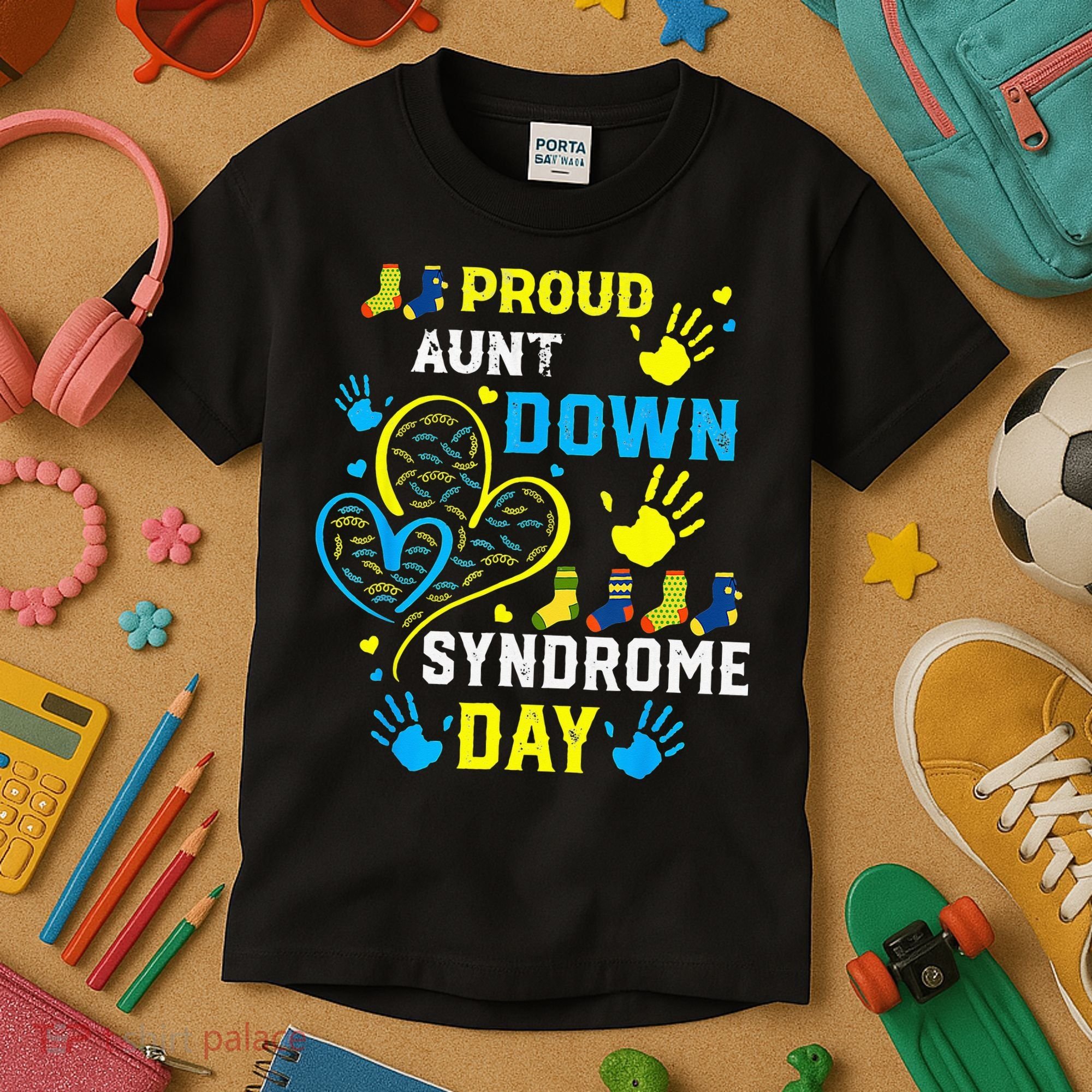 Proud Aunt T21 World Down Syndrome Awareness Day Kids T-Shirt