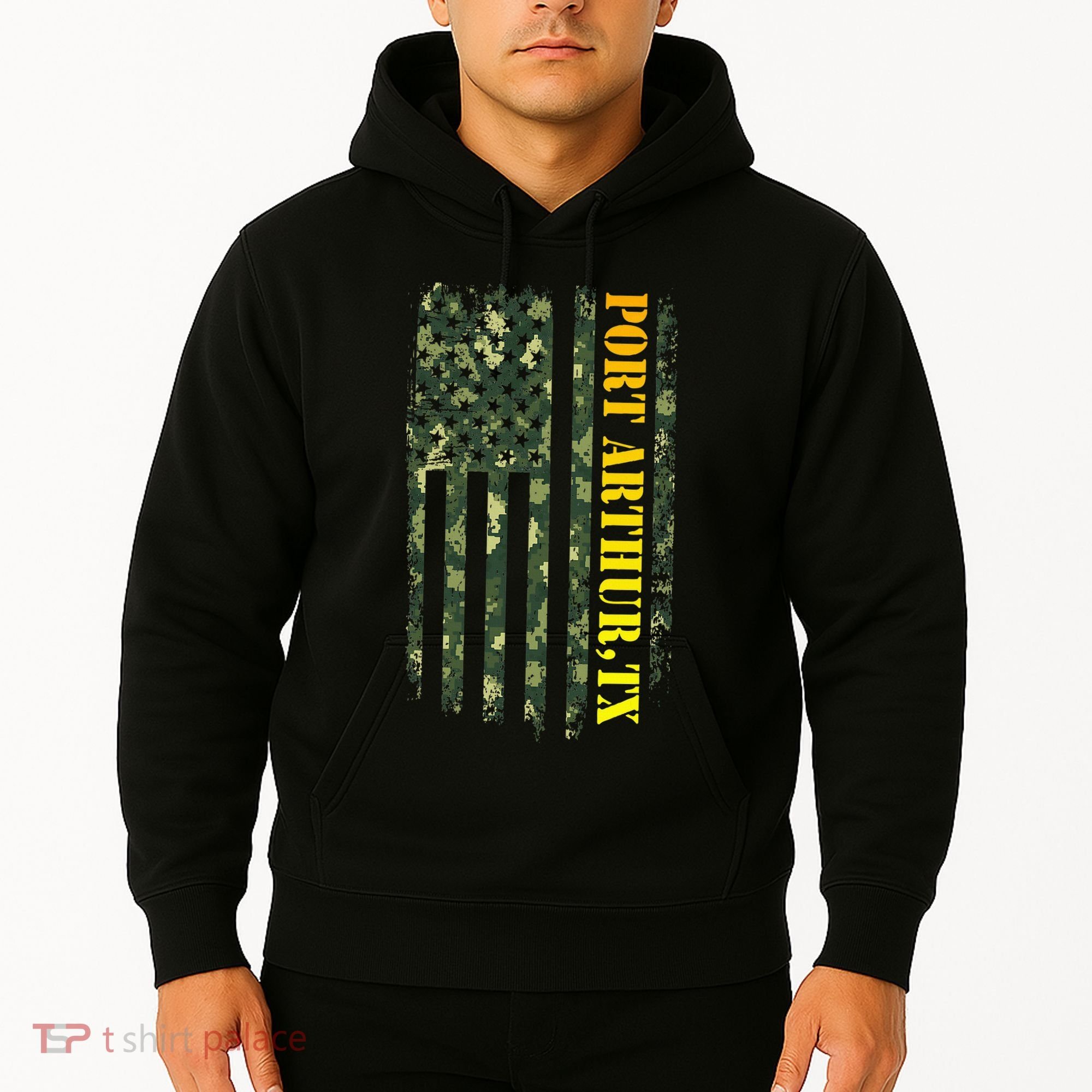 Port Arthur Texas Camouflage Usa Flag Hoodie