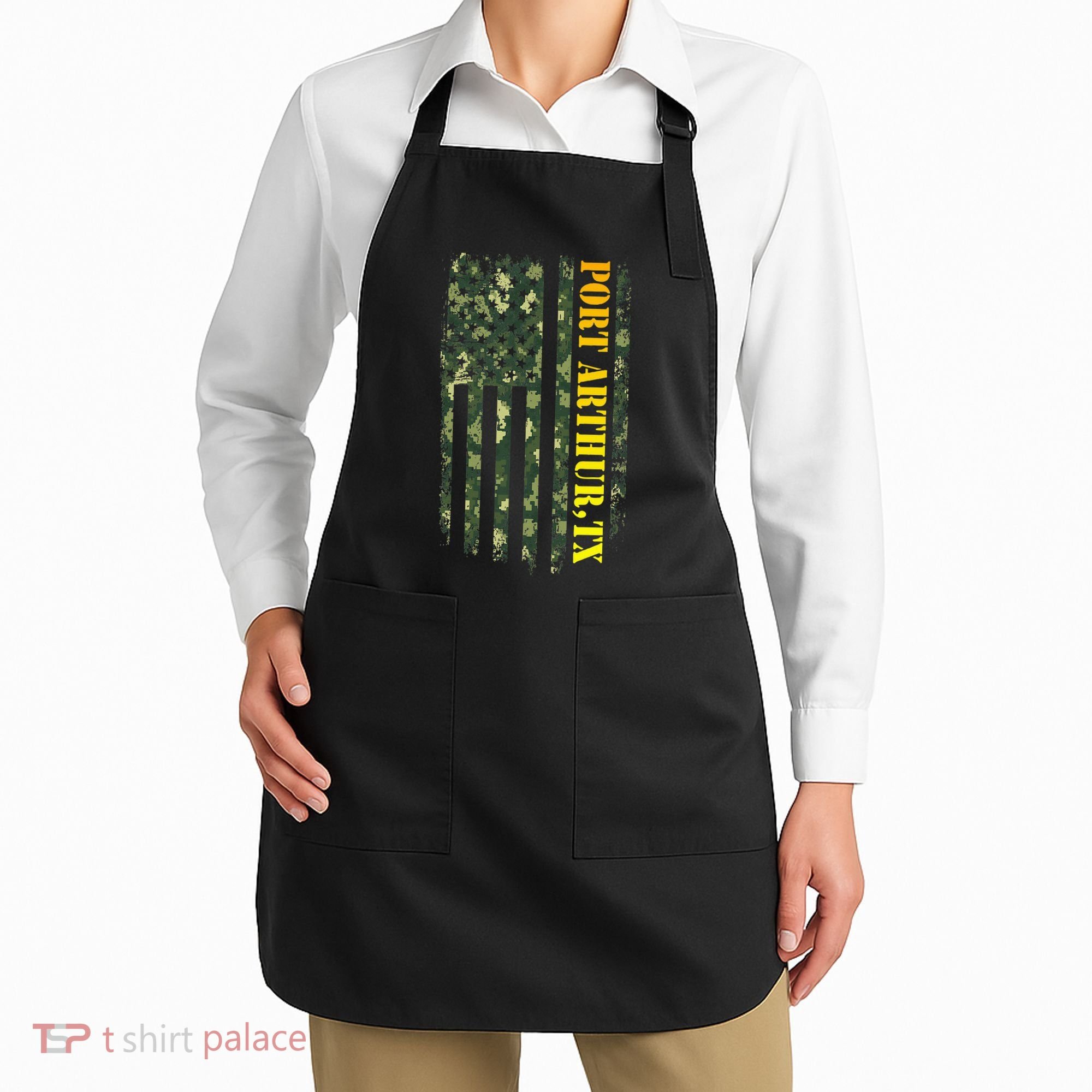 Port Arthur Texas Camouflage Usa Flag Apron