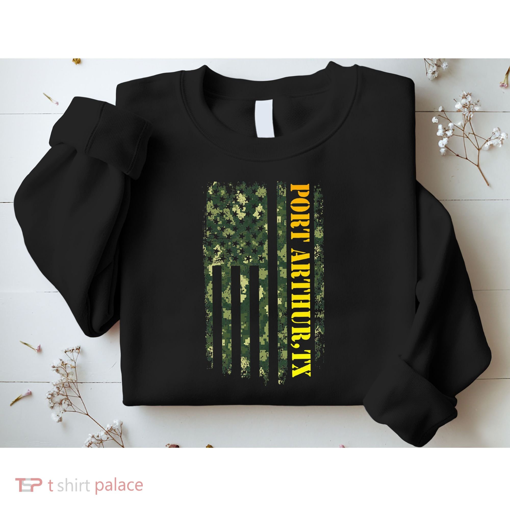 Port Arthur Texas Camouflage Usa Flag Sweatshirt