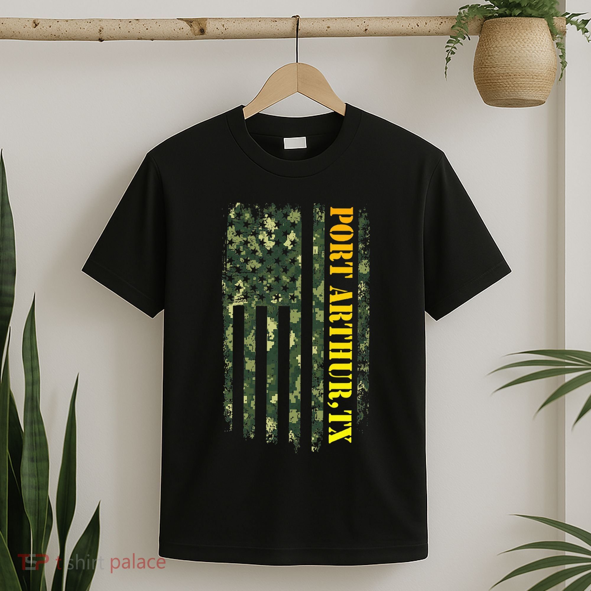 Port Arthur Texas Camouflage Usa Flag T-Shirt