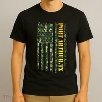 Port Arthur Texas Camouflage Usa Flag T-Shirt thumb 3