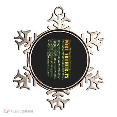 Port Arthur Texas Camouflage Usa Flag Ornament