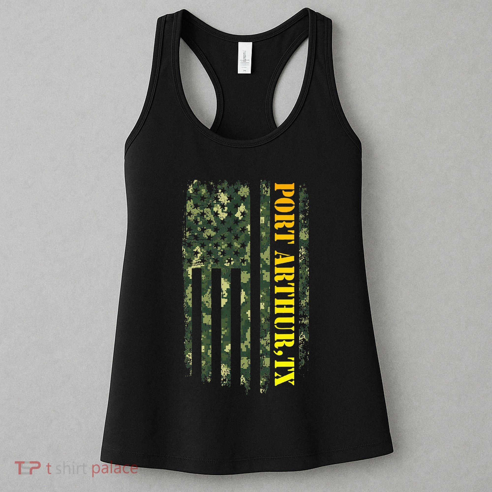 Port Arthur Texas Camouflage Usa Flag Women's Tank Top