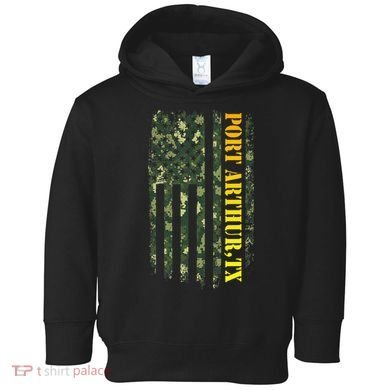 Port Arthur Texas Camouflage Usa Flag Toddler Hoodie