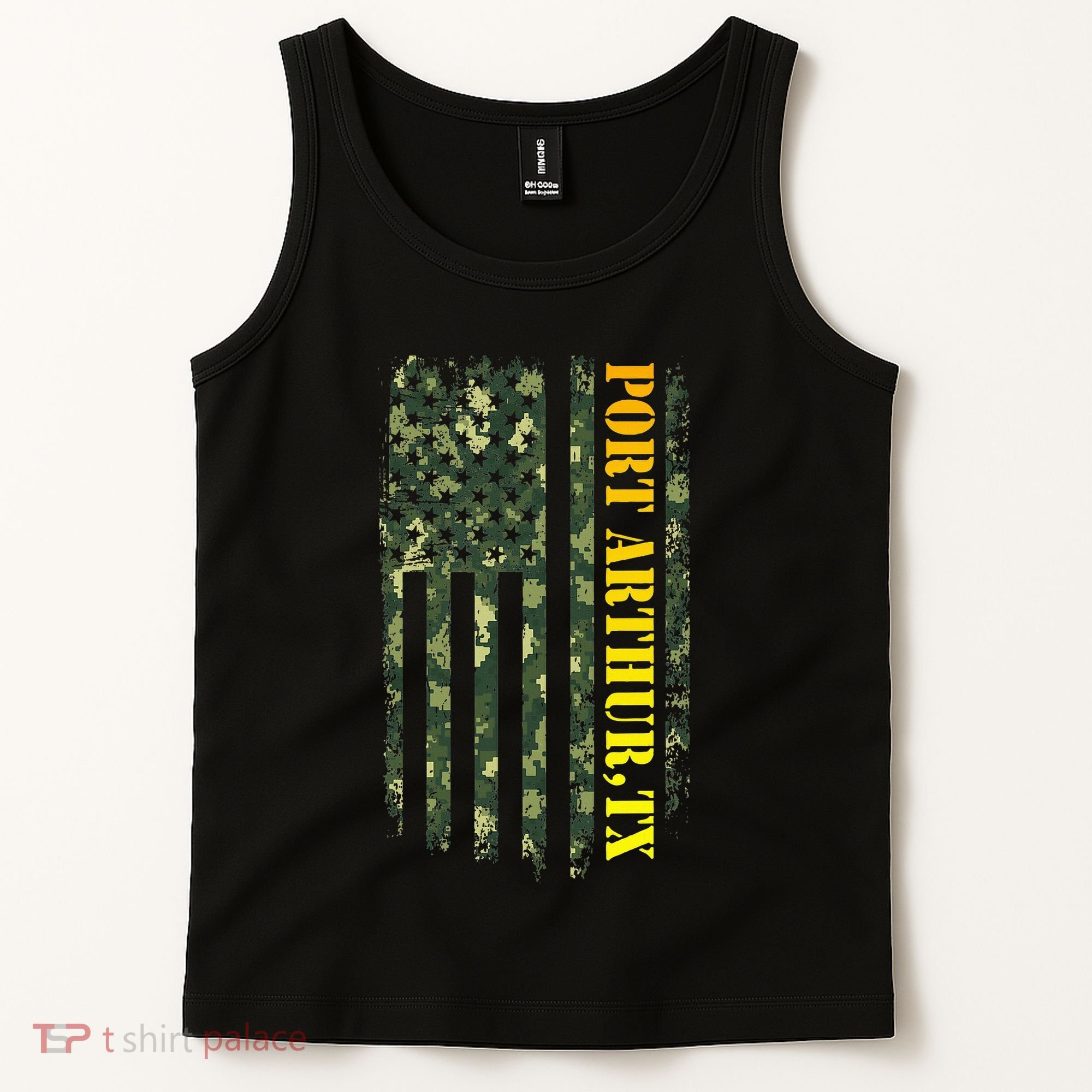 Port Arthur Texas Camouflage Usa Flag Tank Top