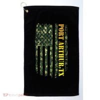 Port Arthur Texas Camouflage Usa Flag Golf Towel thumb 0