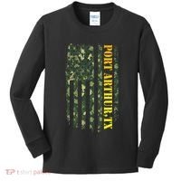 Port Arthur Texas Camouflage Usa Flag Kids Long Sleeve Shirt thumb 0