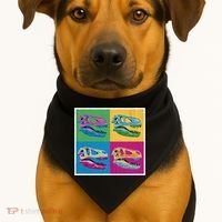 Pop Art TRex Skeleton Tyrannosaurus Rex USA-Made Doggie Bandana thumb 1