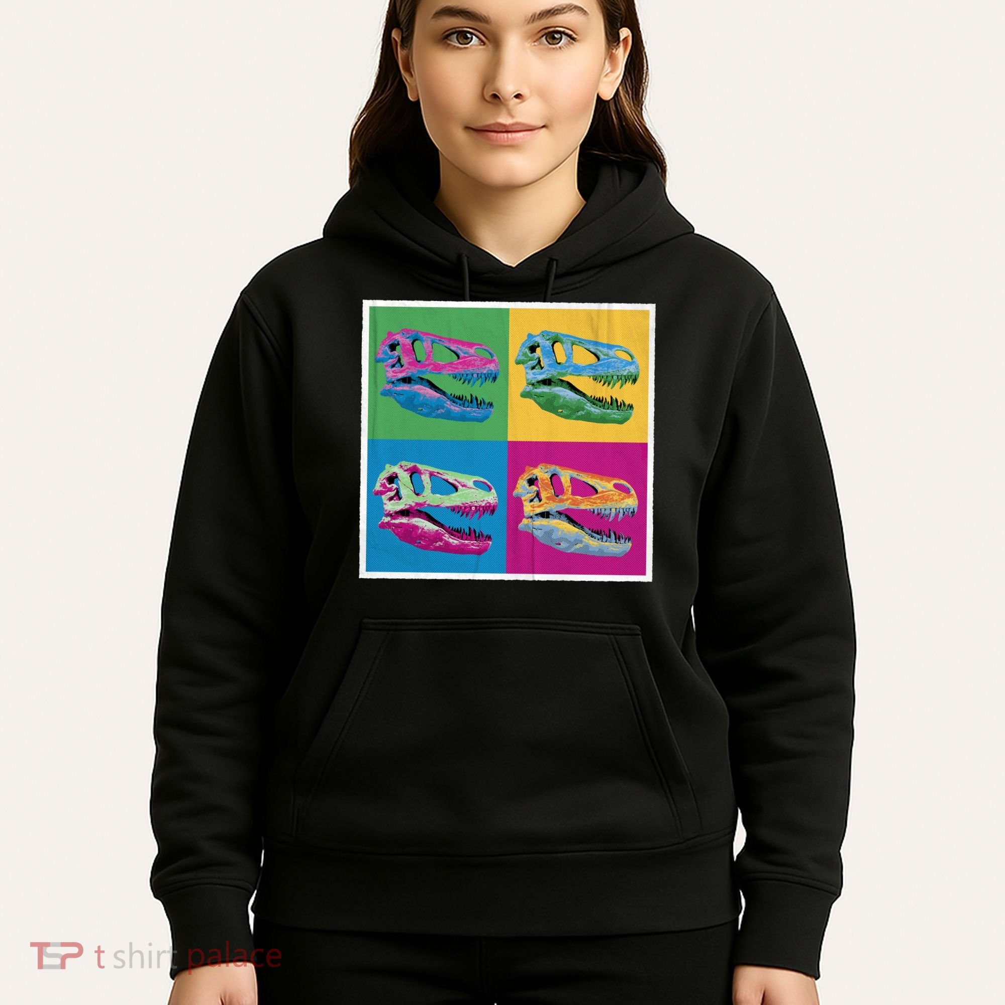 Pop Art TRex Skeleton Tyrannosaurus Rex Hoodie