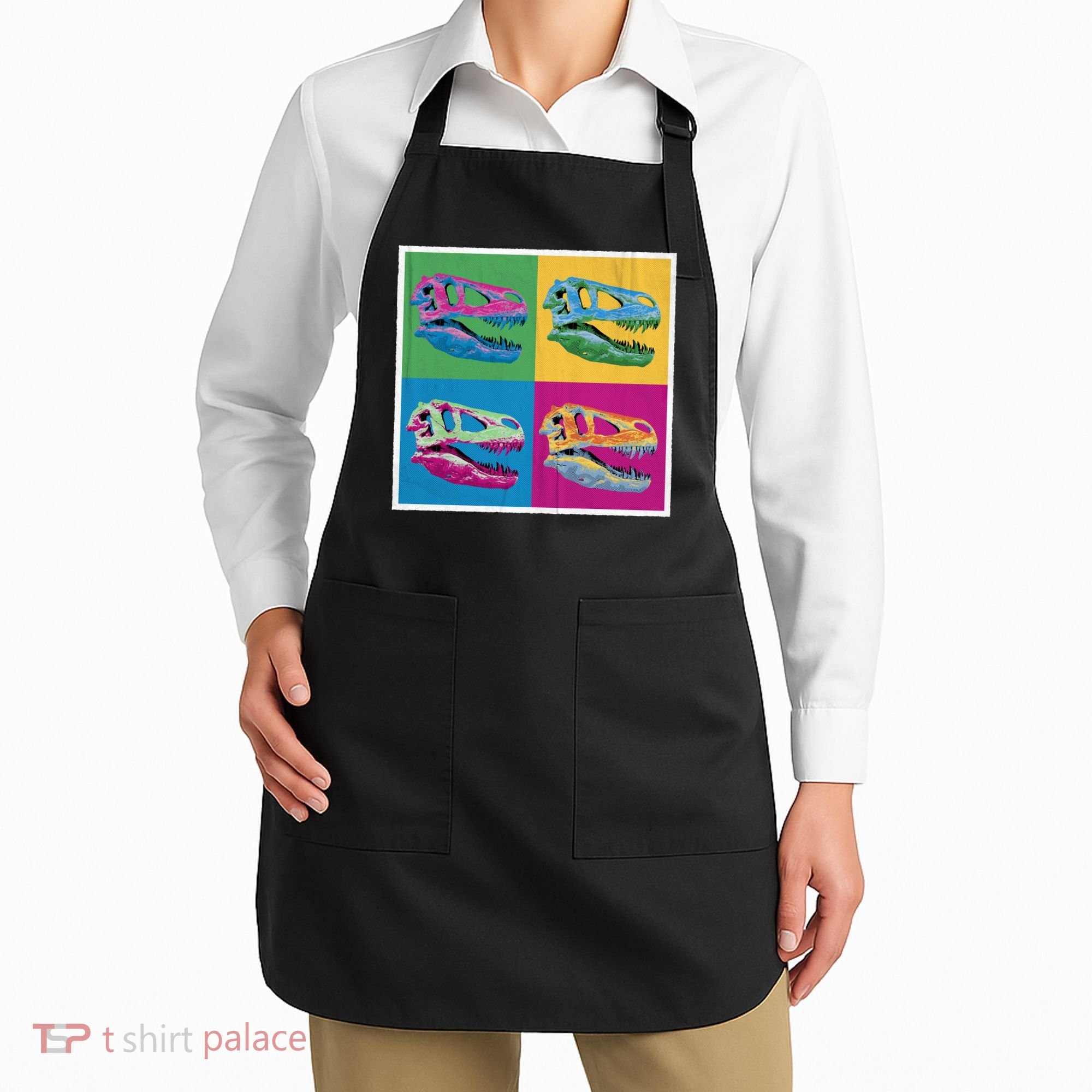 Pop Art TRex Skeleton Tyrannosaurus Rex Apron