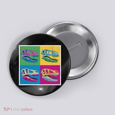 Pop Art TRex Skeleton Tyrannosaurus Rex Button