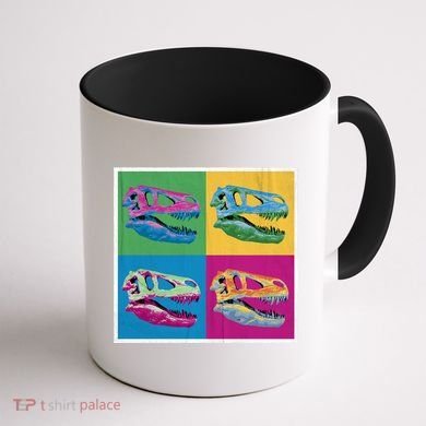 Pop Art TRex Skeleton Tyrannosaurus Rex Coffee Mug back