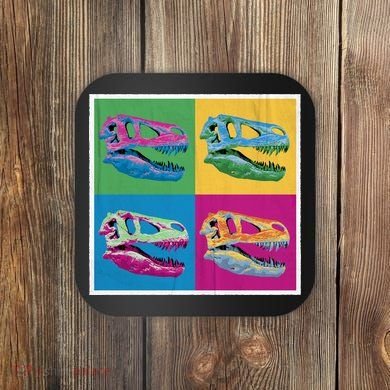 Pop Art TRex Skeleton Tyrannosaurus Rex Coaster