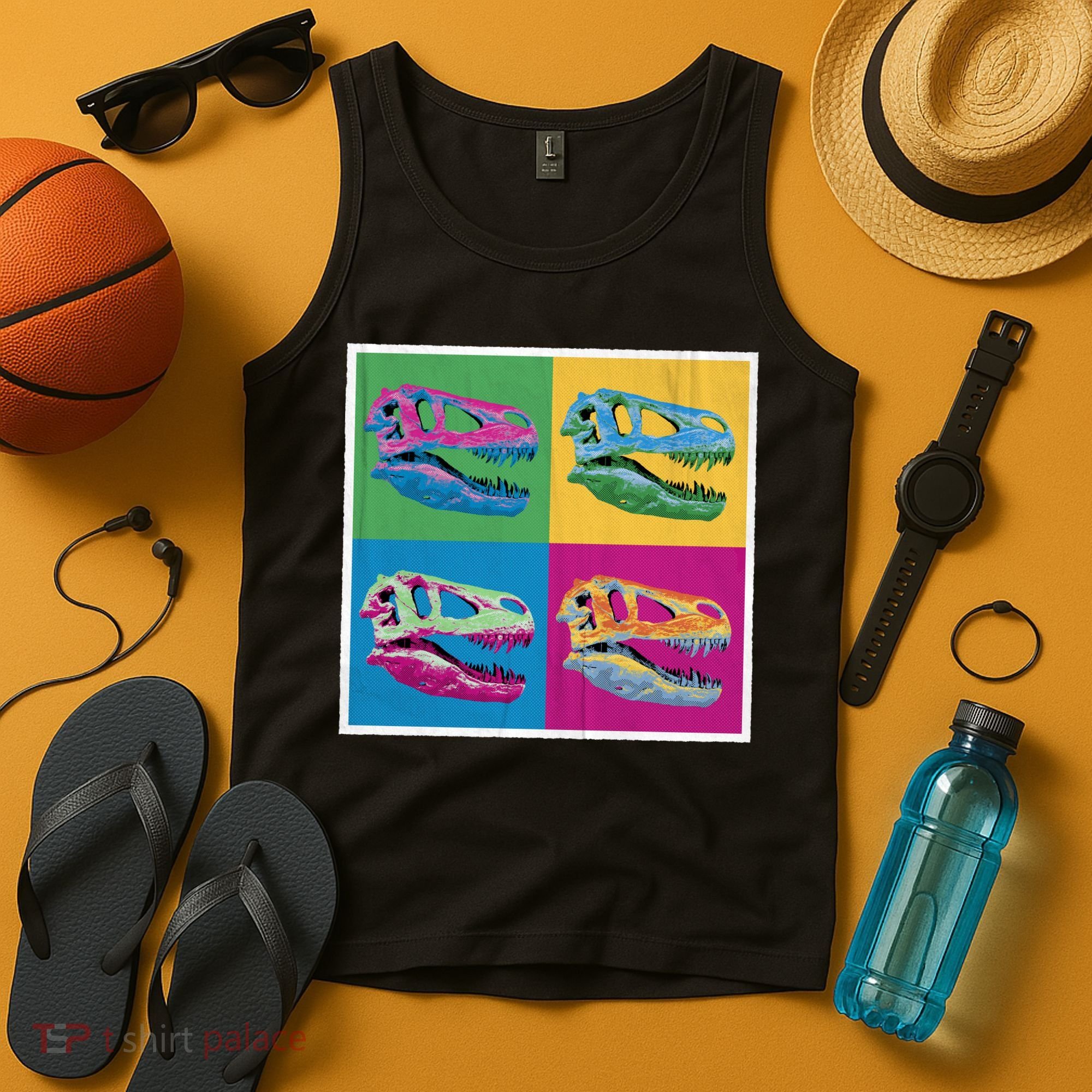 Pop Art TRex Skeleton Tyrannosaurus Rex Tank Top