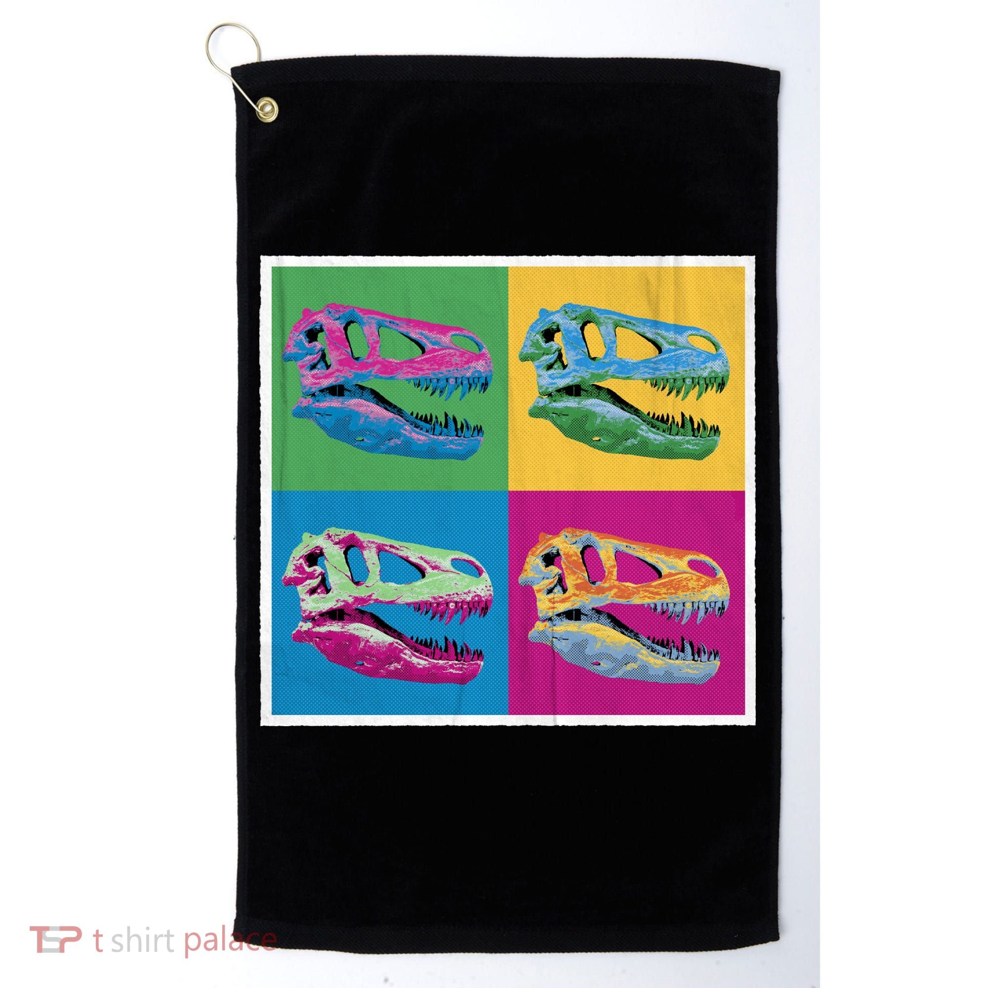 Pop Art TRex Skeleton Tyrannosaurus Rex Golf Towel
