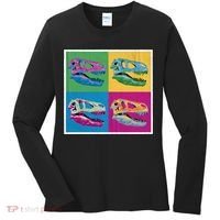 Pop Art TRex Skeleton Tyrannosaurus Rex Women's Long Sleeve Shirt thumb 0