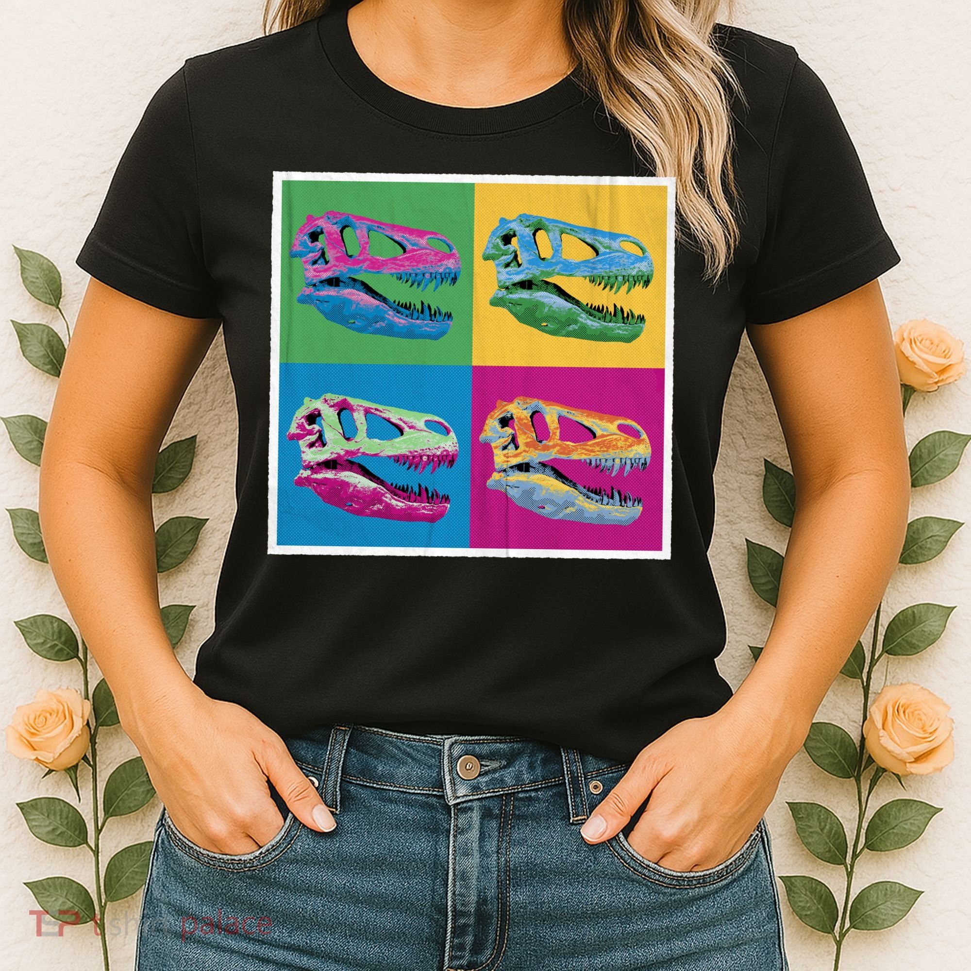 Pop Art TRex Skeleton Tyrannosaurus Rex Women's T-Shirt
