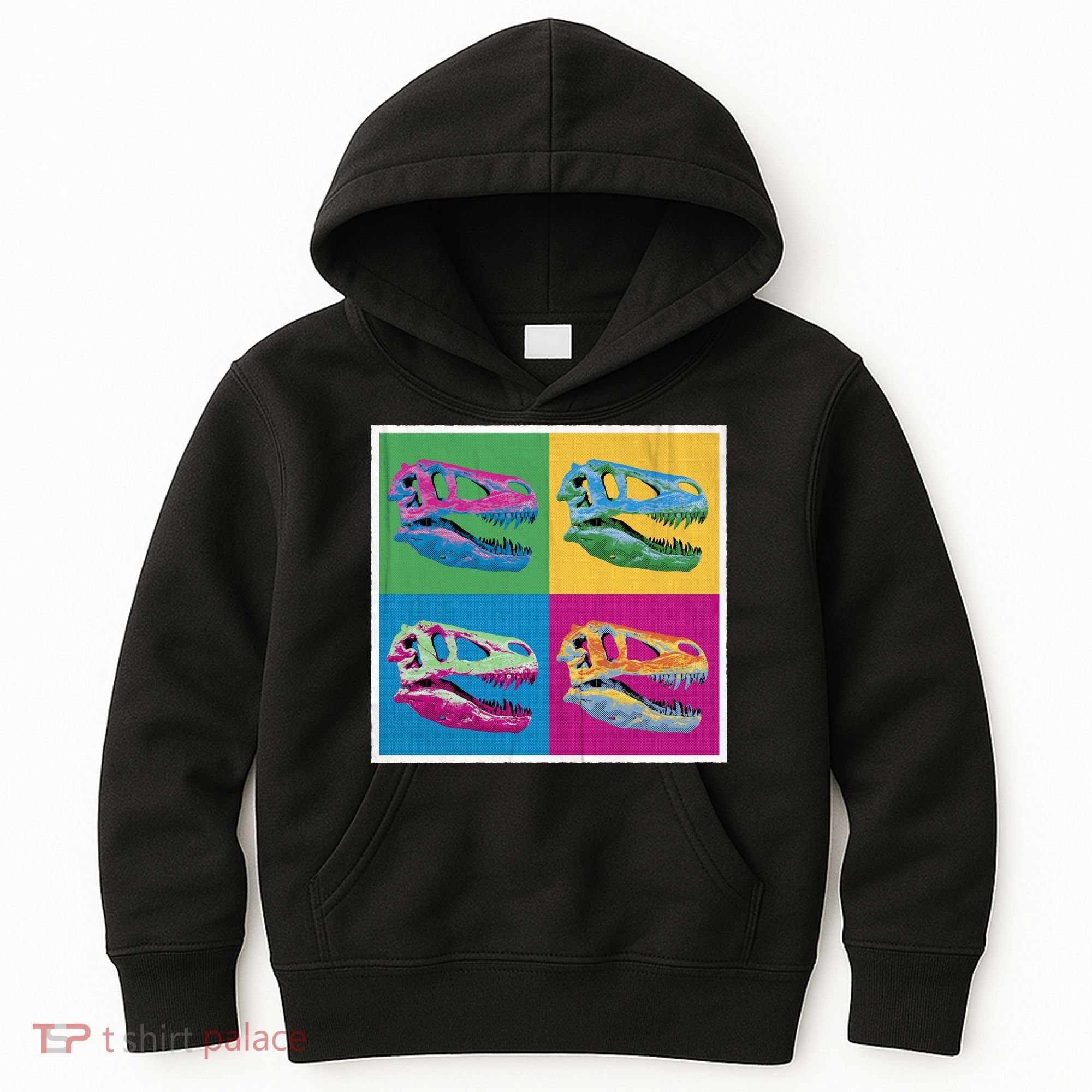 Pop Art TRex Skeleton Tyrannosaurus Rex Kids Hoodie