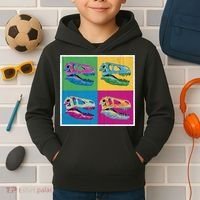 Pop Art TRex Skeleton Tyrannosaurus Rex Kids Hoodie thumb 2
